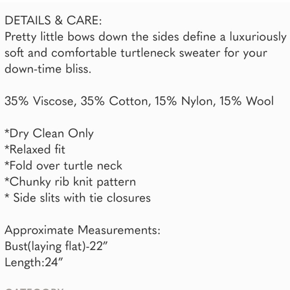 UGG Ceanne Knit Turtleneck Sweater Tie Sides - Picture 4 of 6